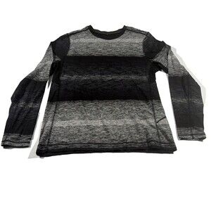 Lululemon Shirt Mens Black Stripe Gray Core Crew Rulu Long Sleeve Pullover Sz XL